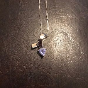 Genuine Trillion Tanzanite Pendant and Necklace